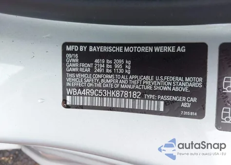 2017 BMW 430I xDrive from USA, damaged, VIN WBA4R9C53HK878182